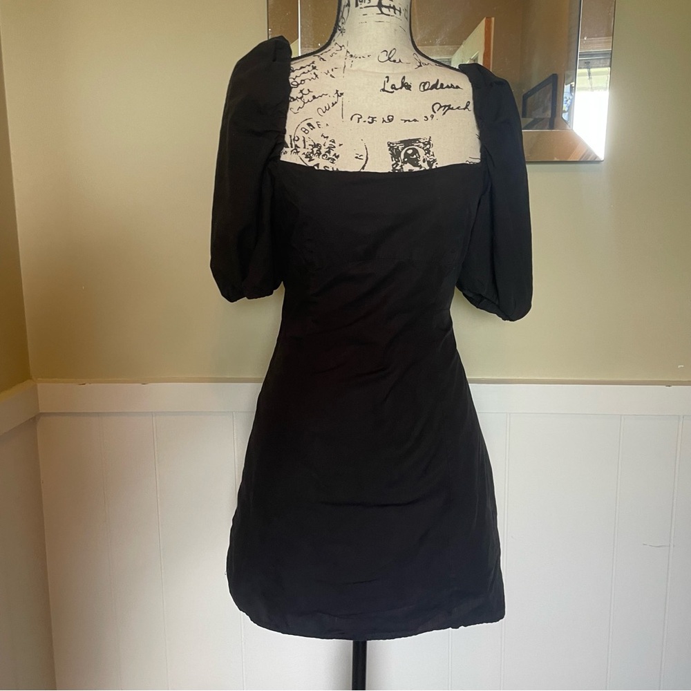 Francesca's Brand blue rain mini black dress, size L